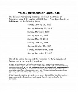 General Membership Meetings