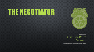 March 2019 Steward Training - The Negotiator - Part I