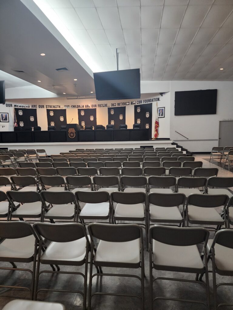 The Local 848 Event Space in theater seating configuration